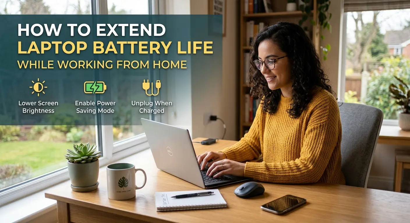 how to extend laptop battery life while working from home